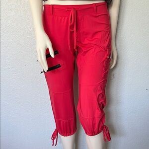 TurboWear Dark Coral Capri Pants Sz S Chalene Johnson Turbo Kick Hip Hop Hustle